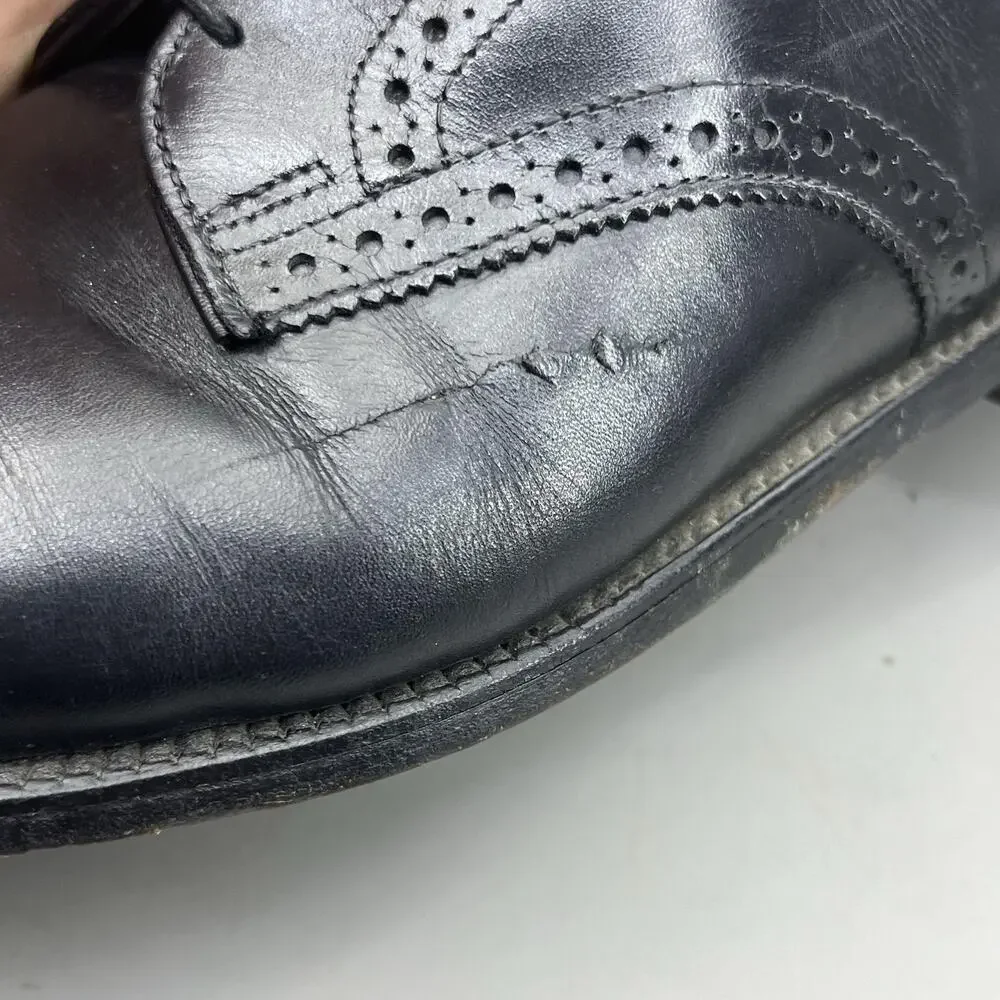 Allen Edmonds Sanford Cap Toe Oxford Men Size 9 D Black Leather Wingtip Shoes